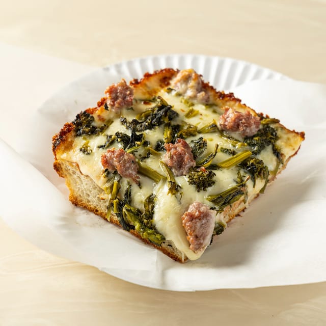 Detroit Sausage & Broccoli Rabe Slice.