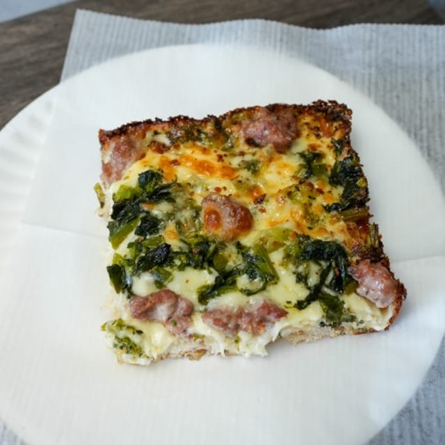Broccoli Rabe & Sausage Detroit (No Sauce Unless Requested).