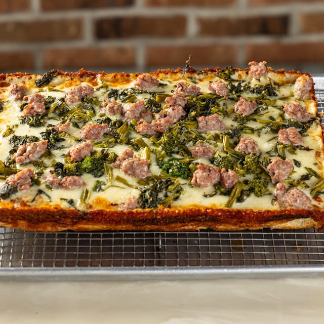 Broccoli Rabe & Sausage Detroit (No Sauce Unless Requested).